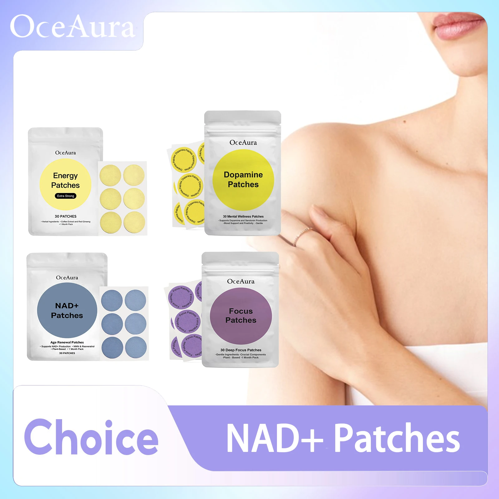 

Age Renewal Patch Delay Skin Aging Support Energy Metabolism Improve Blood Circulation Strengthen Concentration Deep Focus Patch