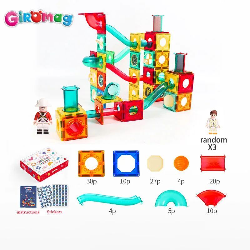 GIROMAG Magnetische tegels en buizen bouwset STEM Educatief constructiespeelgoed voor kinderen, jongens en meisjes van 3-12 jaar