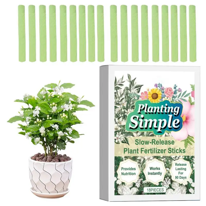 Succulent Plant Fertilizer Sticks Indoor Plant Food Spikes 18pcs Sticks Plant Food Houseplant Potted Plants Nutrition Bar