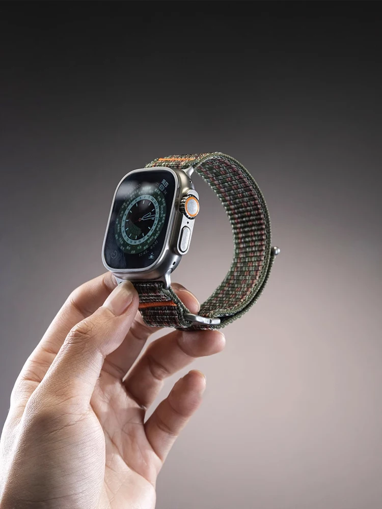 Спортивный нейлоновый ремешок для Apple Watch Ultra 2 10 9 8 7 6 SE 5 4 с металлической пряжкой для iWatch 38 мм 40 мм 41 мм 42 мм 44 мм 45 мм 46 мм 49 мм