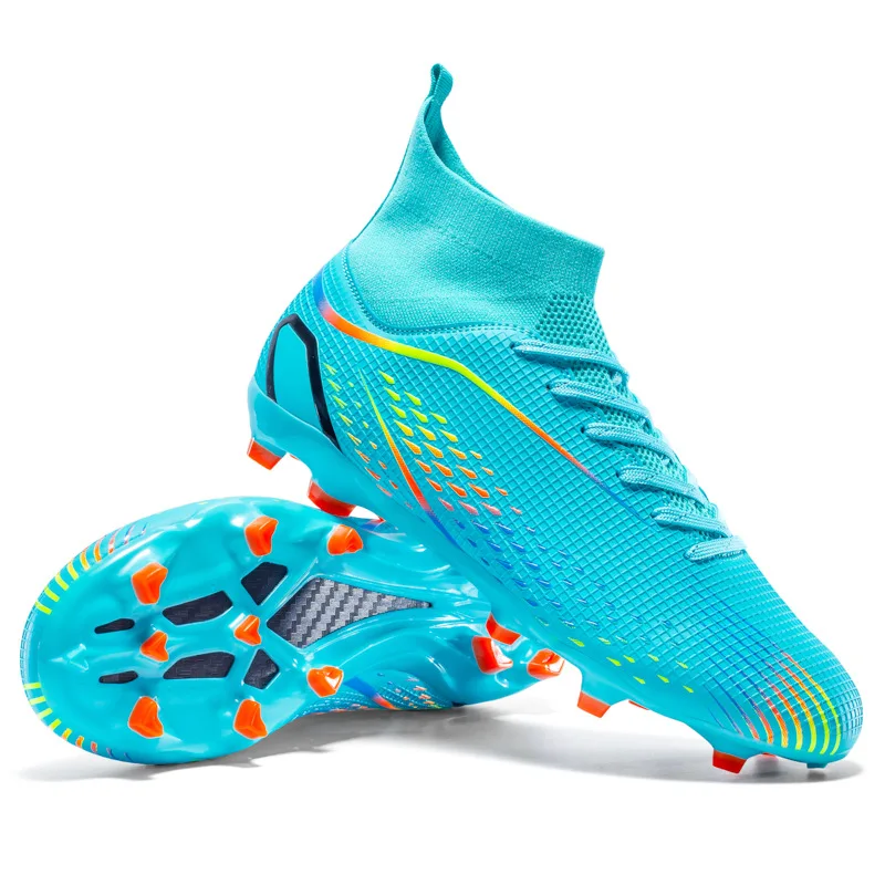 Sports Cup High-top Football Shoes Boys Girls TF Broken Nails Soccer Boot AG Long Nails Adult Grass Training Shoes
