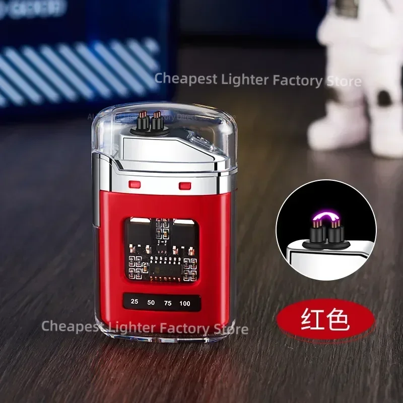HOT Outdoor Waterproof Windproof Double Arc Lighter Flashlight  USB Rechargeable Lighter Camping Lighting Gadgets For Men 2025