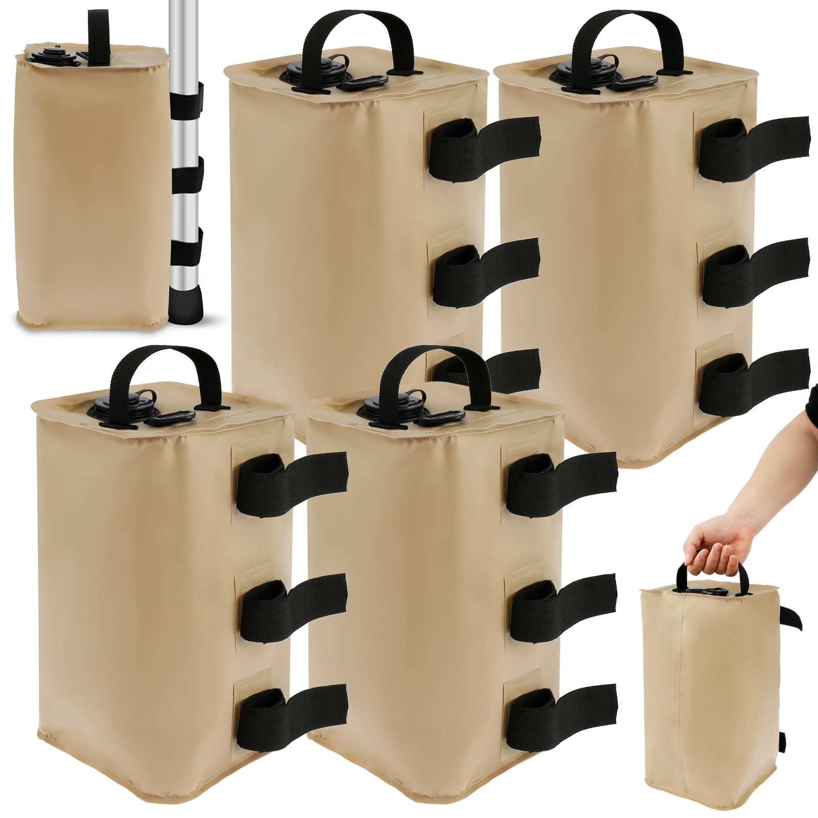 

4 шт., сумка для веса с навесом, 88 фунтов, гири для водяной палатки с крепежными ремнями, быстрая установка, утяжелители для ног для тента