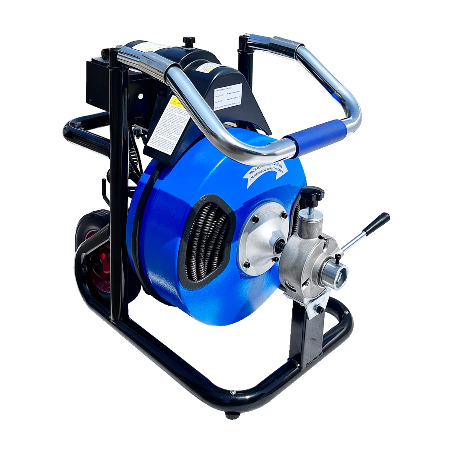 HPDMC Drain Cleaner Machine Electric Drain Auger Cleaning 550W 100FT x 1/2 In W/ 4 Cutters