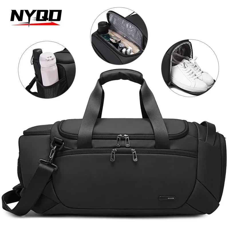 

Men's Travel Leisure Fitness Bag Multi Functional Outdoor Diagonal Cross Duffle Bag Dry Wet Separation Handbag Carry on Luggage