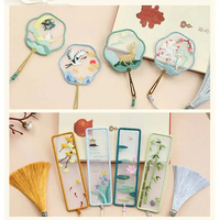Embroidered Bookmark Material Package DIY Embroidery Starter Kit With Flowers Plant Pattern Color Threads Handmade Bookmark Kit