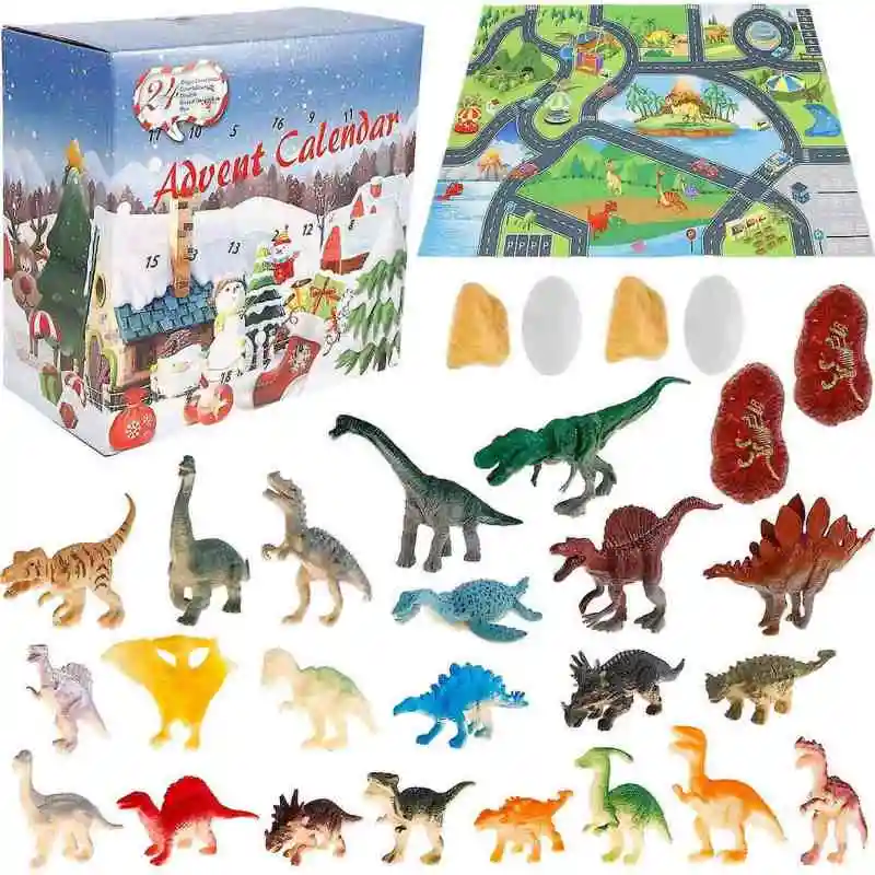 Dinosaur Advent Calendar 24 Days Dinosaur Christmas  Calendar Toys Dino Toy Christmas Gift For Anime Action Collection Model Toy