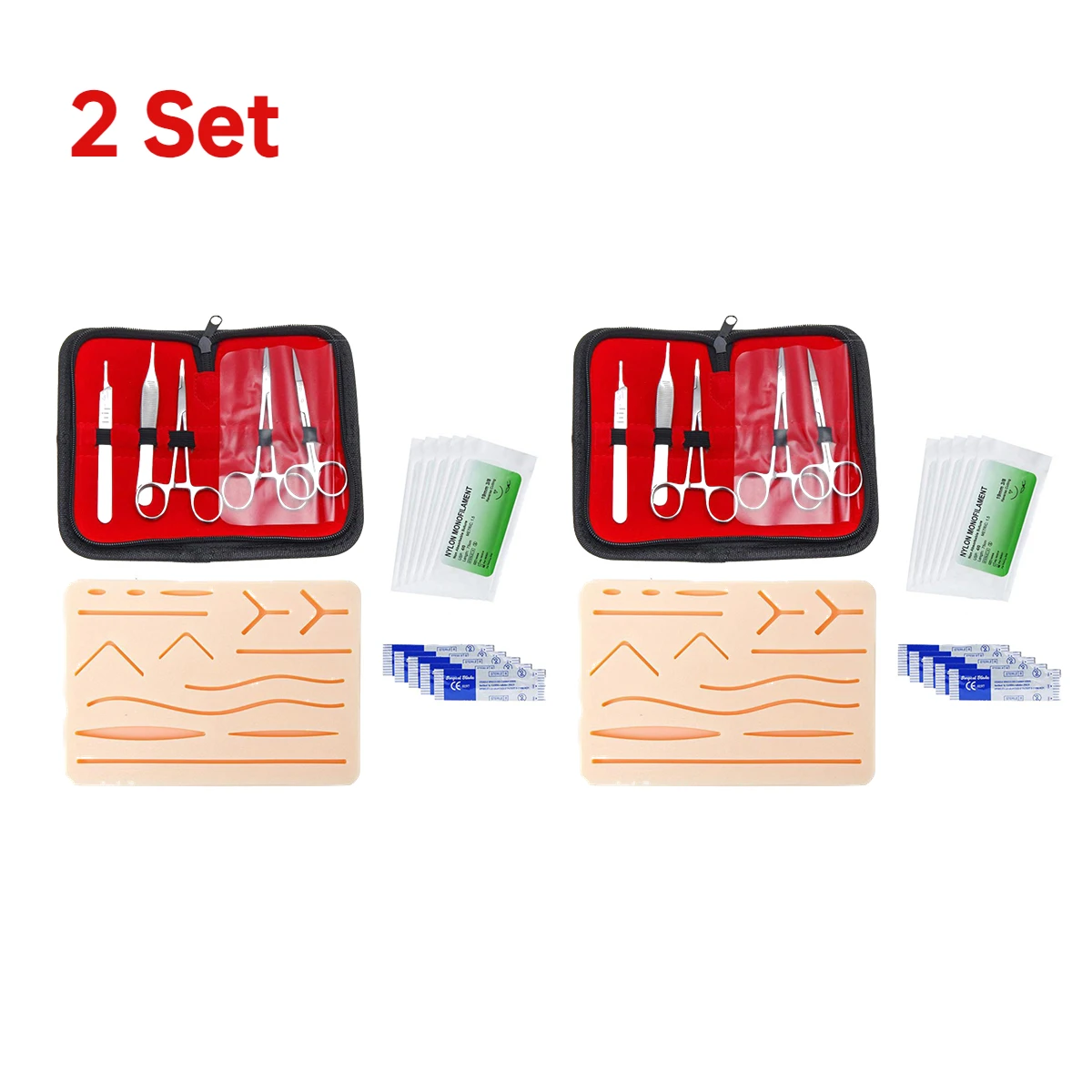 4/3/2/1Set Medische Studenten Hechten Oefenkit Chirurgische Training Met Skin Pad Model Tool Set Educatieve Lesapparatuur