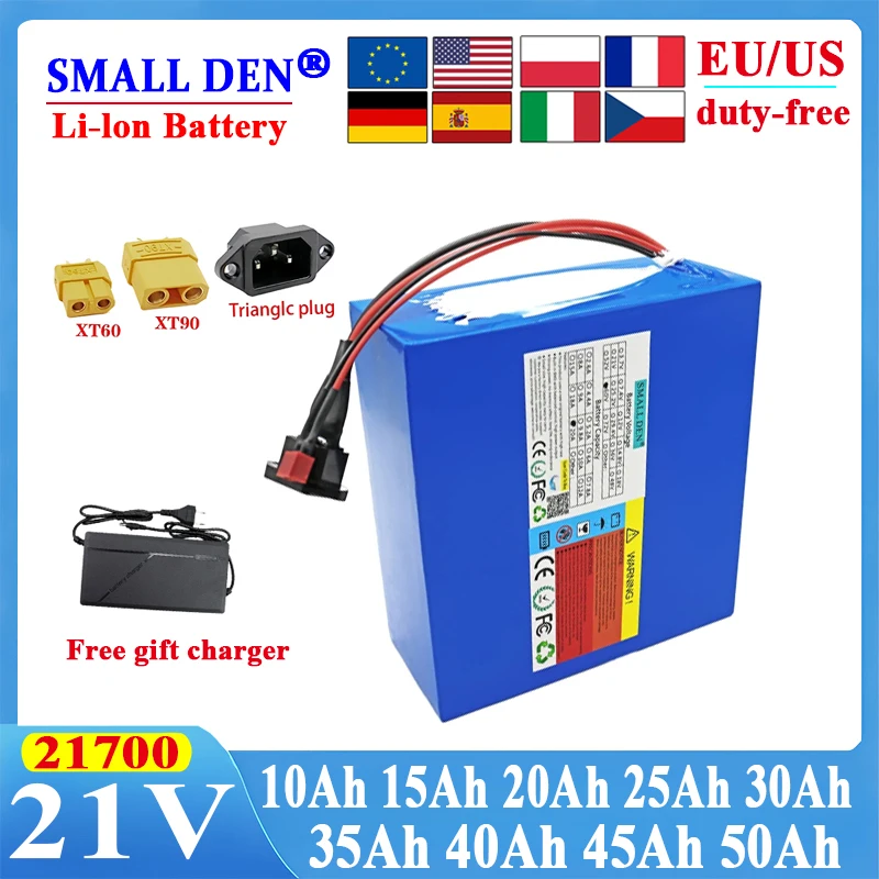 

21V 10Ah 15Ah 20Ah 25Ah 30Ah 35Ah 40Ah 45Ah 50Ah 21700 Lithium battery 0-850W Built in BMS For scooters, tricycles, motorcycles