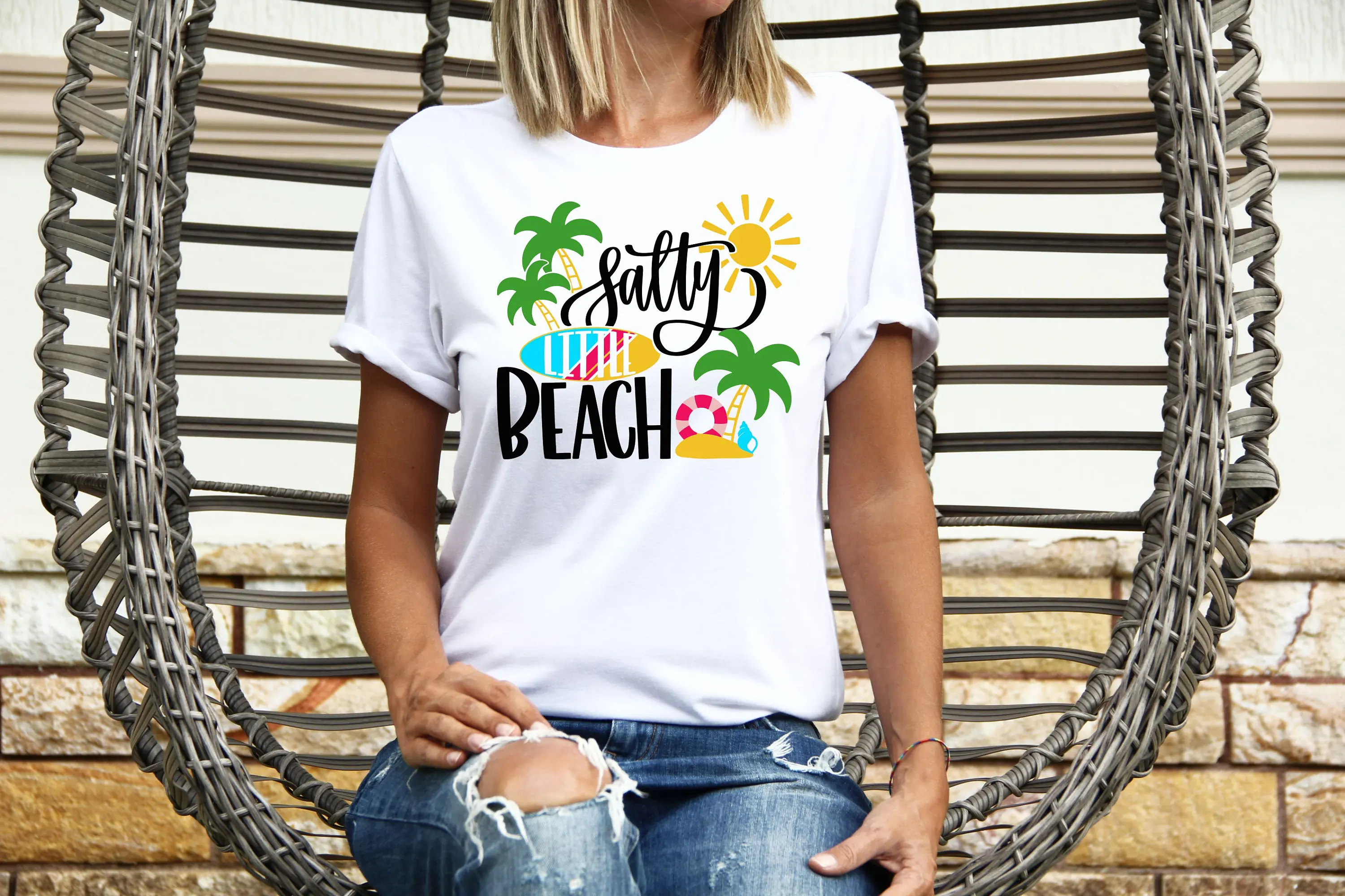 Womens Summer Tops T Shirt Holiday For Women Top Salty Little Beach