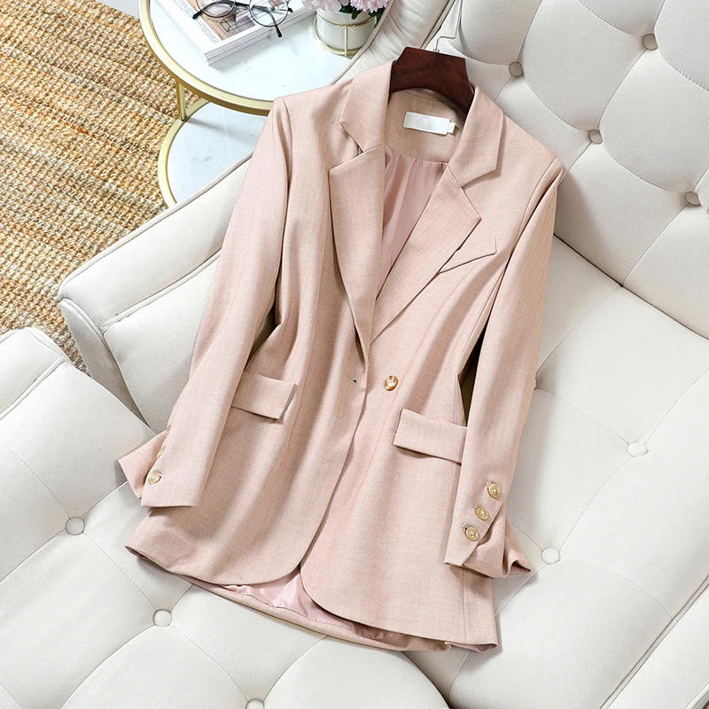 Jaqueta de temperamento slim fit feminina, casaco casual, casaco de primavera e outono, cardigã fashion, promocional europeu e americano