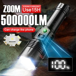 High Power Led Flashlighs 5000mAh USB Rechargeable Torch World's Most Powerful Flashlight 3000M Long Range Camping Hand Lantern