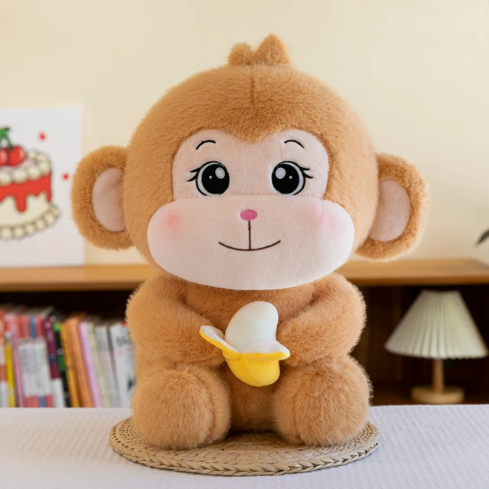 

Fluffy Banana Monkey Plush Toy PP Cotton Stuffed Monkey Stuffed Doll Soft Cartoon Banana Monkey Doll Valentine's Day Gifts