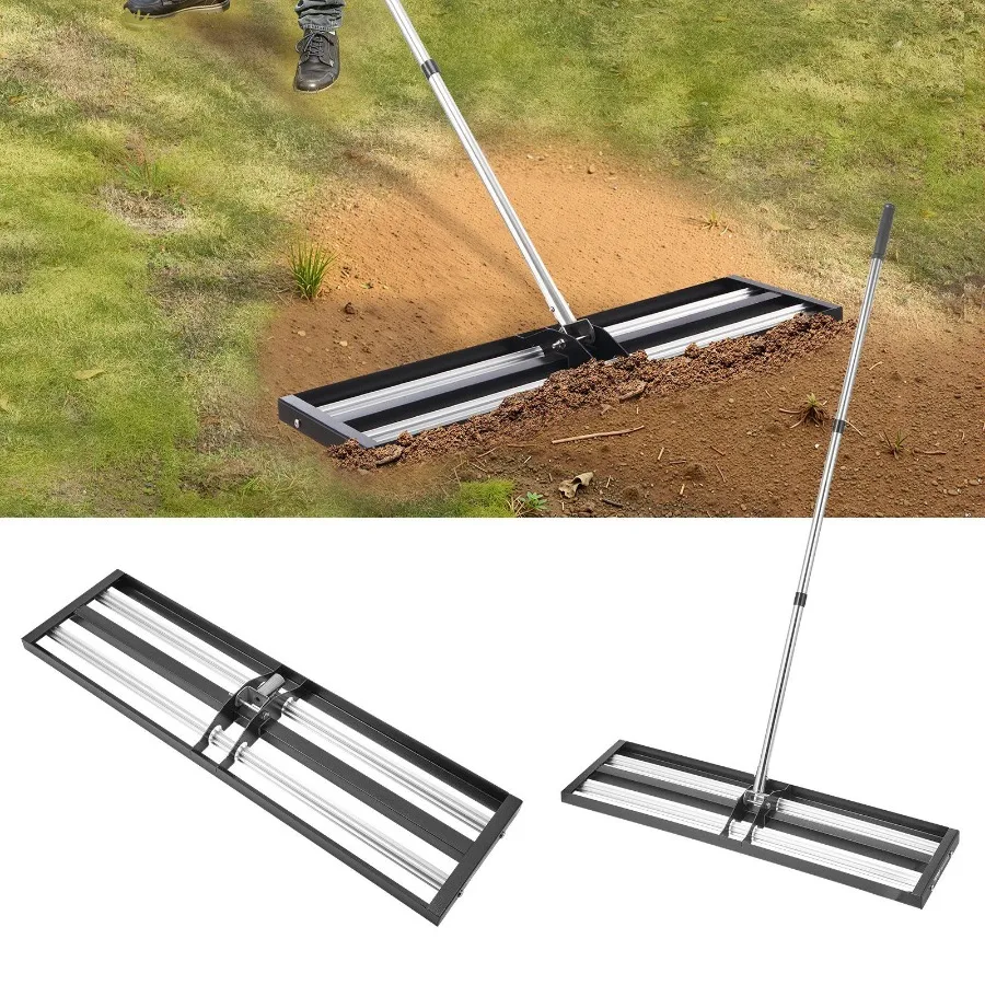 

36x10in Lawn Leveling Rake with 83.9 in Adjustable Handle for Yard Heavy Duty