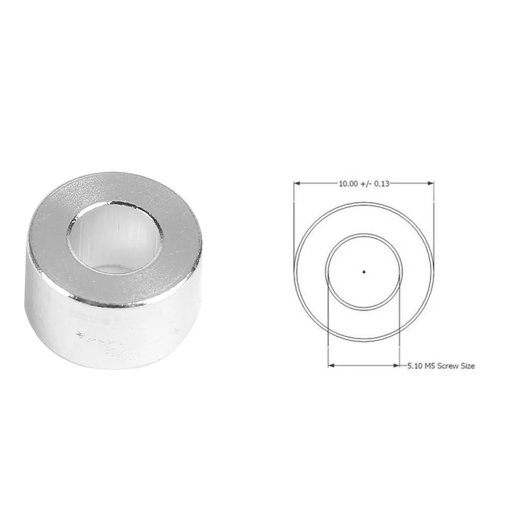 

10Pcs Aluminum Column Flat Gasket Bushings 6mm Aluminum Bushings Aluminum Barrier 3D Printer Accessories (Silver)