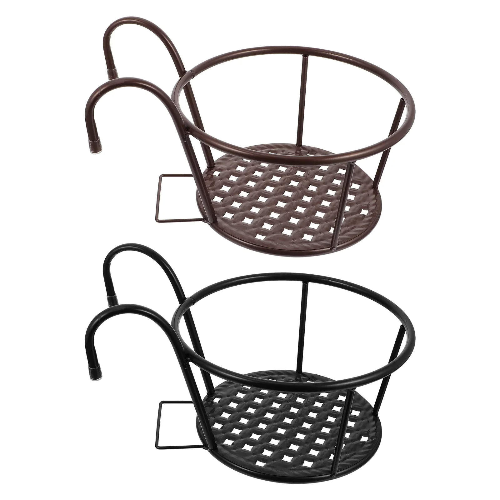 

2 PCS Flower Pot Stand Railing Plant Stands Patio Shelves Indoor The Fence Flowerpot Hanging Tools Iron sai Brackets