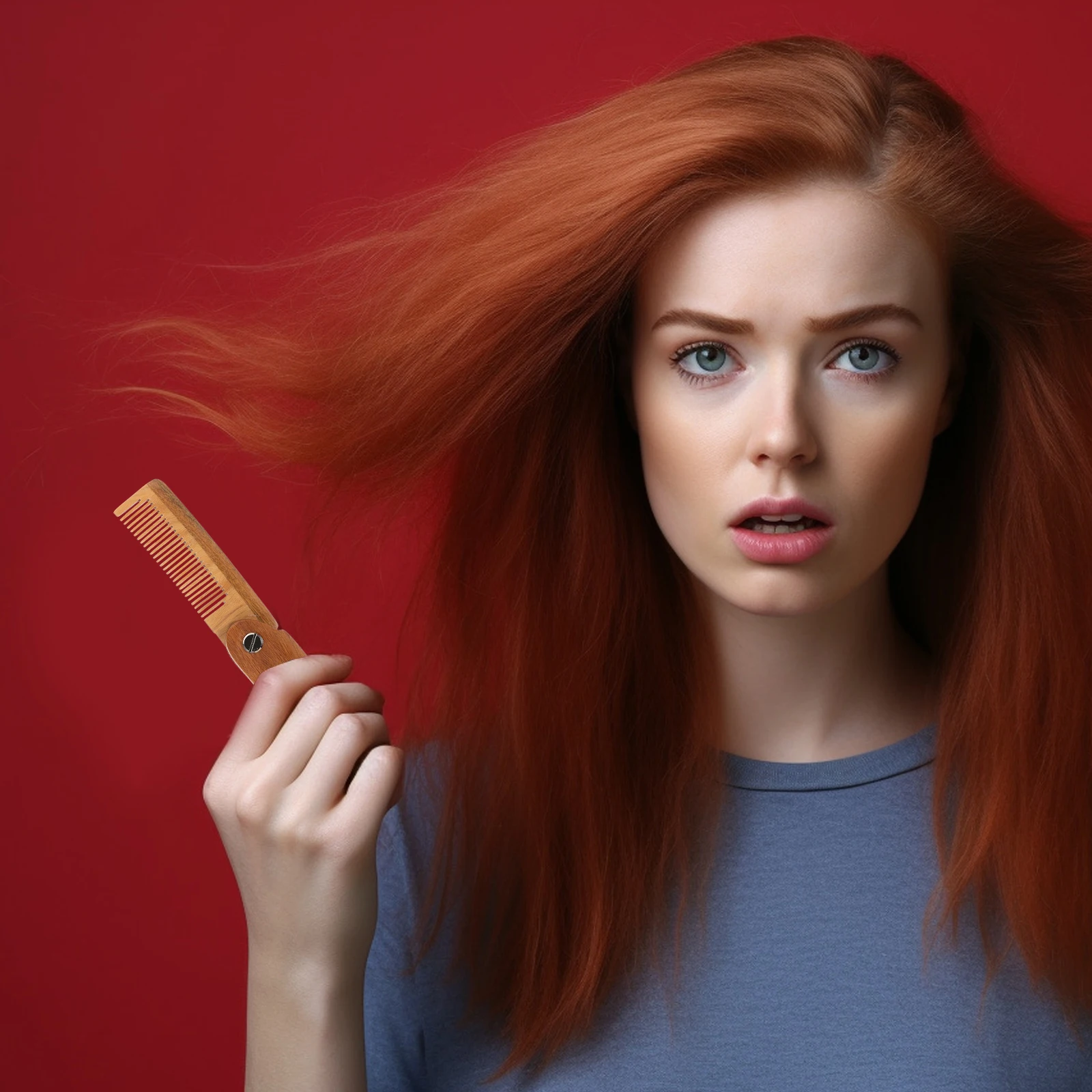 

Folding Beard Comb Thick Wood Durable Natural Material Portable Brush Men Father Gift Hair Styling Wooden Foldable Comb Beard