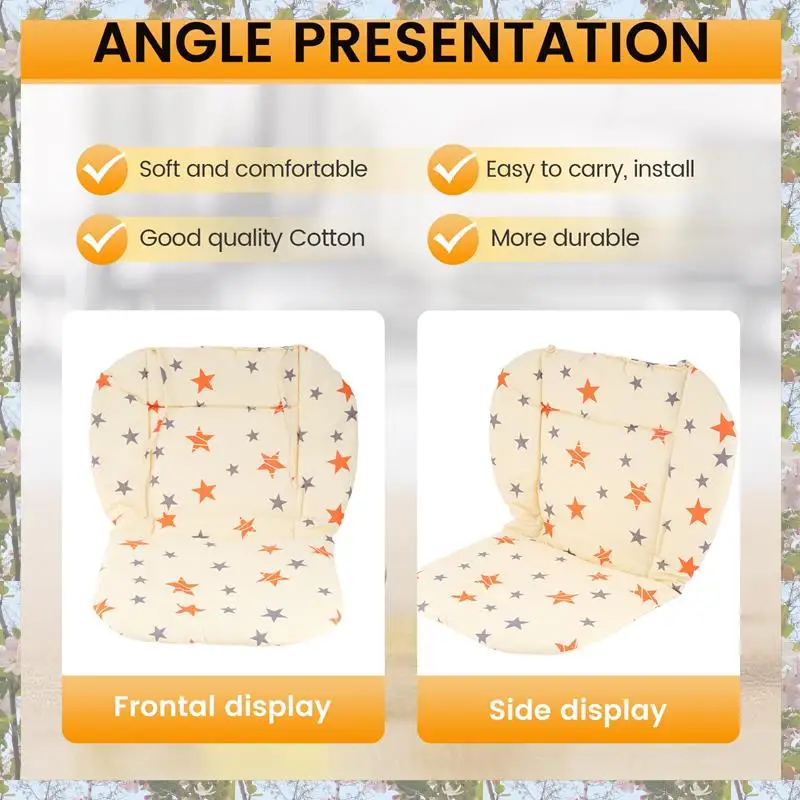 

Eco-Friendly-Baby Stroller Seat Pad Universal Baby Stroller High Chair Seat Cushion Liner Mat Cotton Soft Feeding Chair Pad Cove
