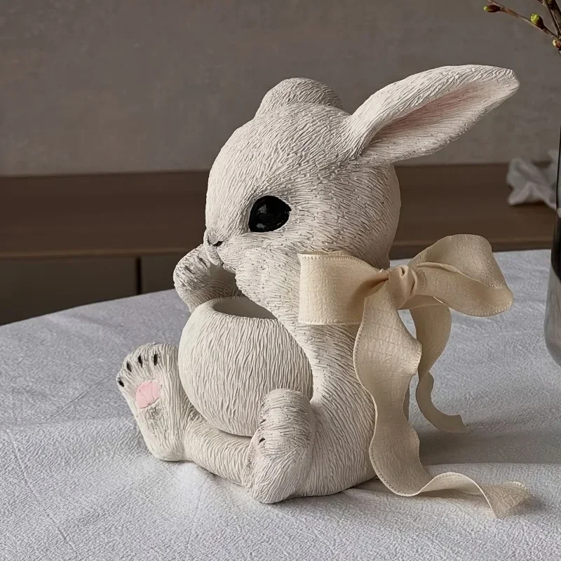 top quality 2026new heart gesture rabbit & egg candle cup resin silicone mold set for diy plaster, resin, clay and cement crafts