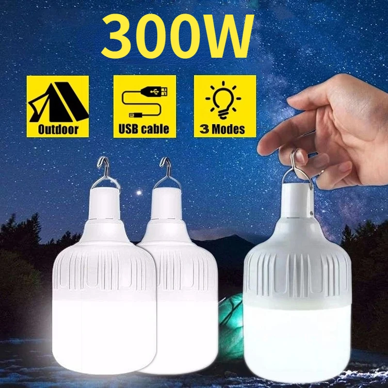 180W Portable Tent Lamp Battery Lantern BBQ Camping Light Outdoor Bulb USB LED Emergency Lights for Patio Porch Garden