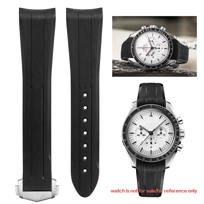 Gebogenes Silikonarmband 20 mm für Omega X Swatch MoonSwatch, weiches, sportliches, wasserdichtes Armband für Speedmaster Moon-Uhren