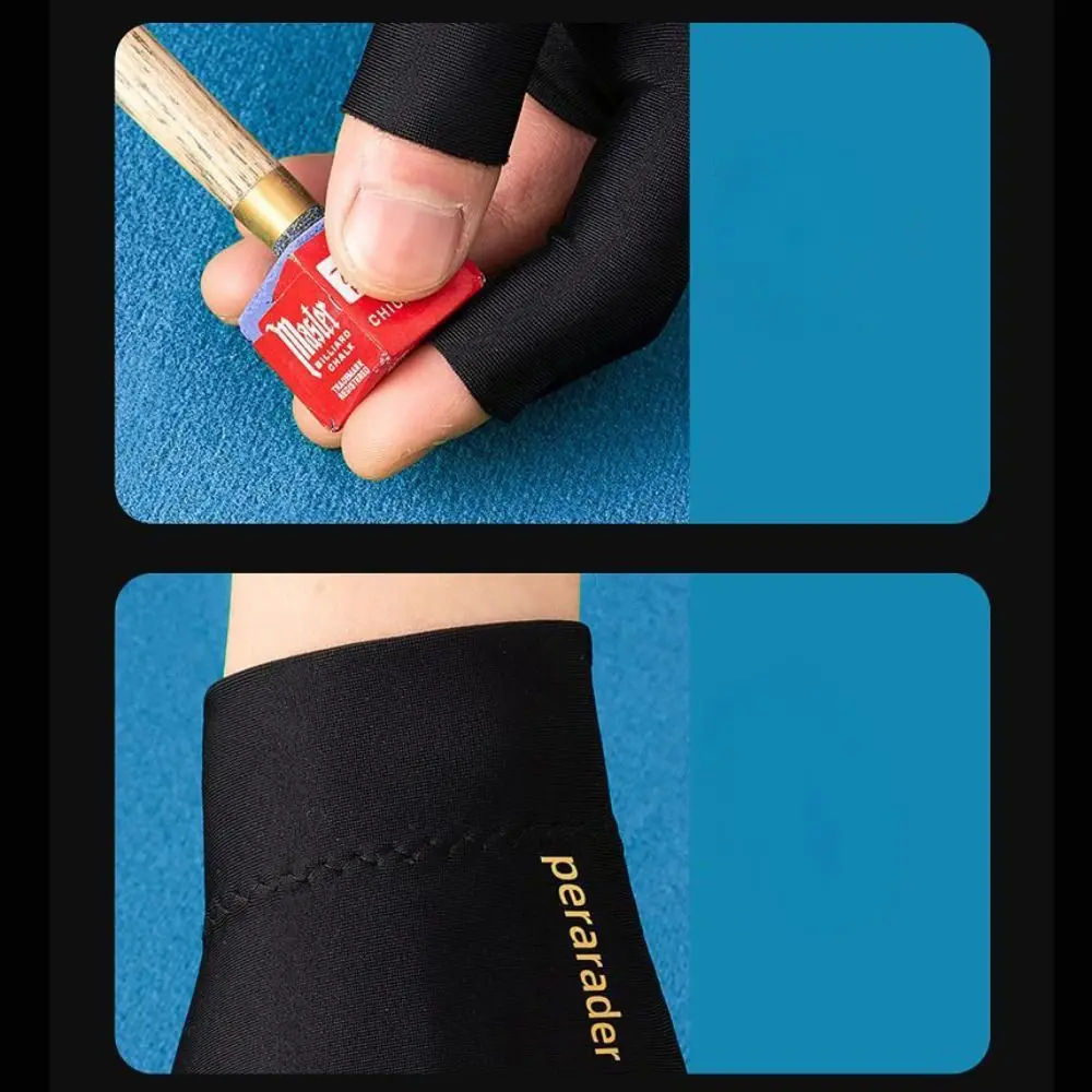 

Перчатки для снукера с тремя пальцами, эластичные перчатки для левой и правой руки, дышащие противоскользящие тренировочные перчатки, аксессуары для фитнеса