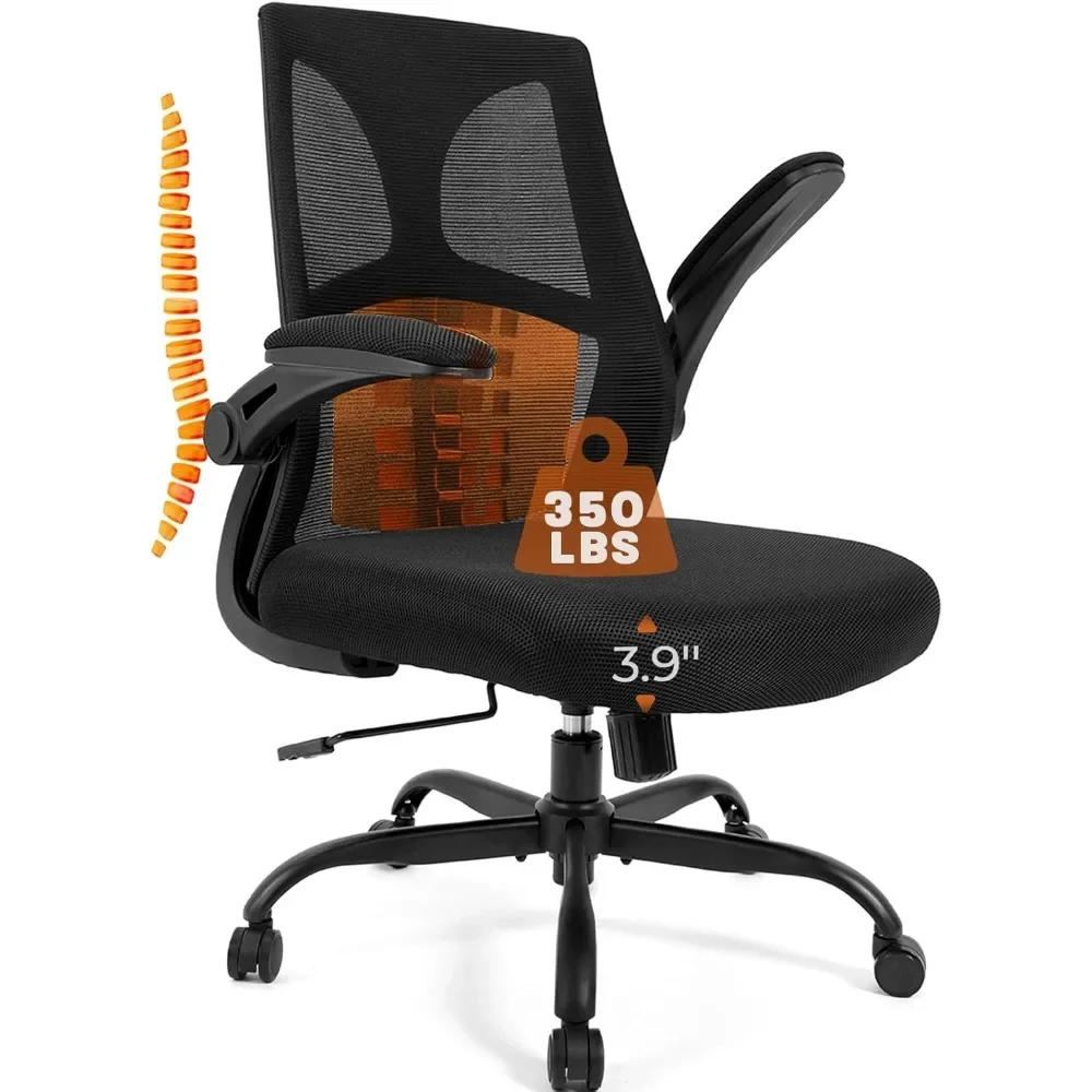 

Ergonomic Office Chair 350lbs Capacity - 3.9-inche Cushion and Tall Back Computer Desk Chair Breathable Mesh Comfortable Swivel