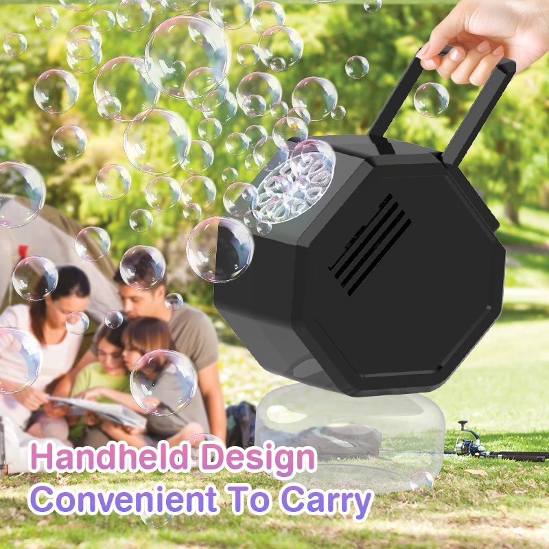 لعبة آلة فقاعات قائمة على الأرض مكونة من 10 فتحات هدية للعطلات لعبة فقاعات خارجية بدون بطارية مياه فقاعية #3