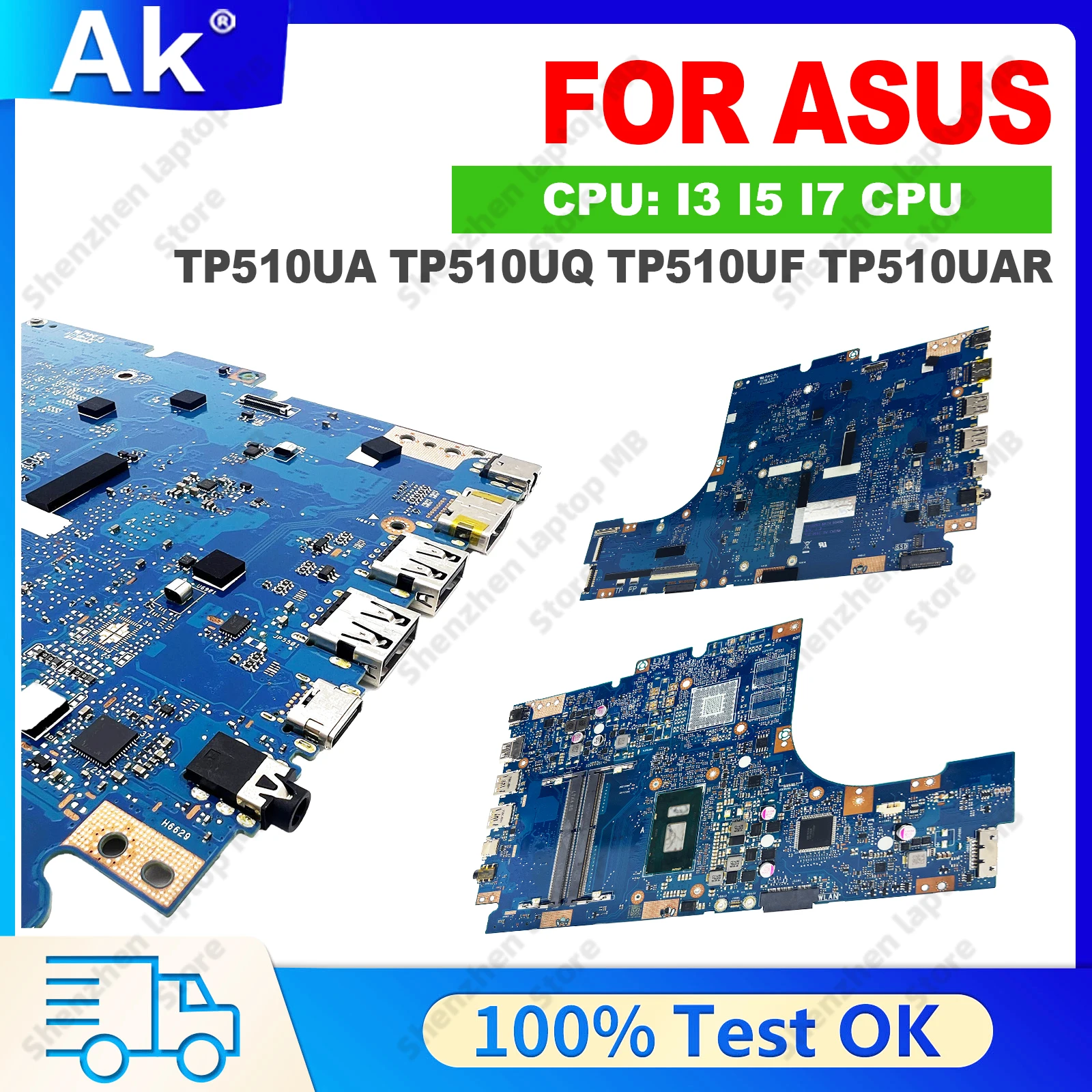 TP510UA TP510UQ Laptop Motherboard For ASUS VivoBook TP510UF TP510U TP510UAR Notebook Mainboard W/I3-8130U I5-8250U I7-8550U CPU