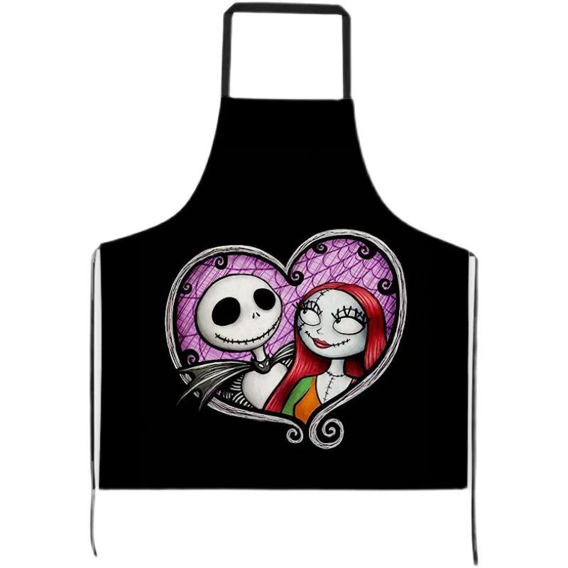 Disney Nightmare Before Christmas Halloween Kitchen Cooking Apron Polyester Waterproof Oil-Proof for Woman Avental De Cozinha