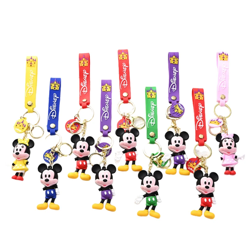 

Classics Mickey Rubber Keychain Kids Gifts Minnie Mouse Keyring Disney Cartoon Key Chain Christmas Present Mickey Couple Pendant