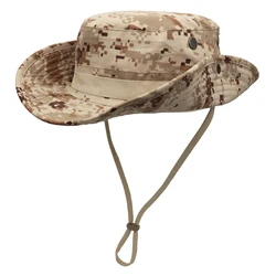 Camouflage Tactical Sunscreen Hat for Men Women Outdoor Fishing Hiking Panama Hat Foldable Fisherman Hat Waterproof Bucket Hat