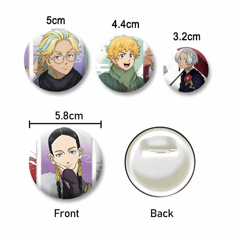 Cute Anime Tokyo Revengers Button Badge Cartoon Figure Chifuyu Manjiro Keisuke Brooch Backpack Hat Jewlery Pin Accessories Gifts