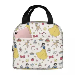 Borsa termica per il pranzo isolata principessa bianca come la neve borsa termica per il pranzo portatile riutilizzabile Tote Bento Pouch Work Picnic