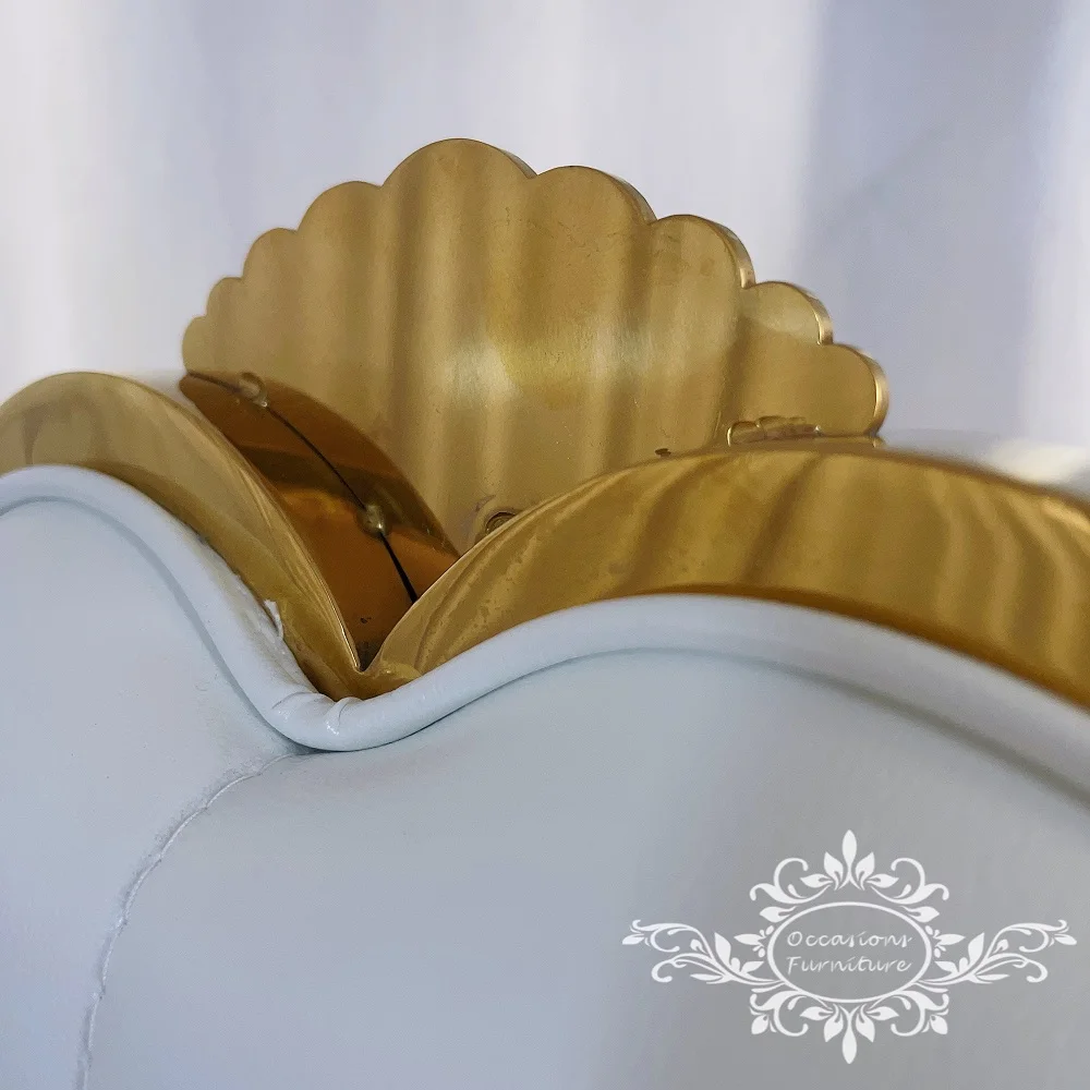 Golden Stainless Steel Wedding Arm Bride and Groom Chairs