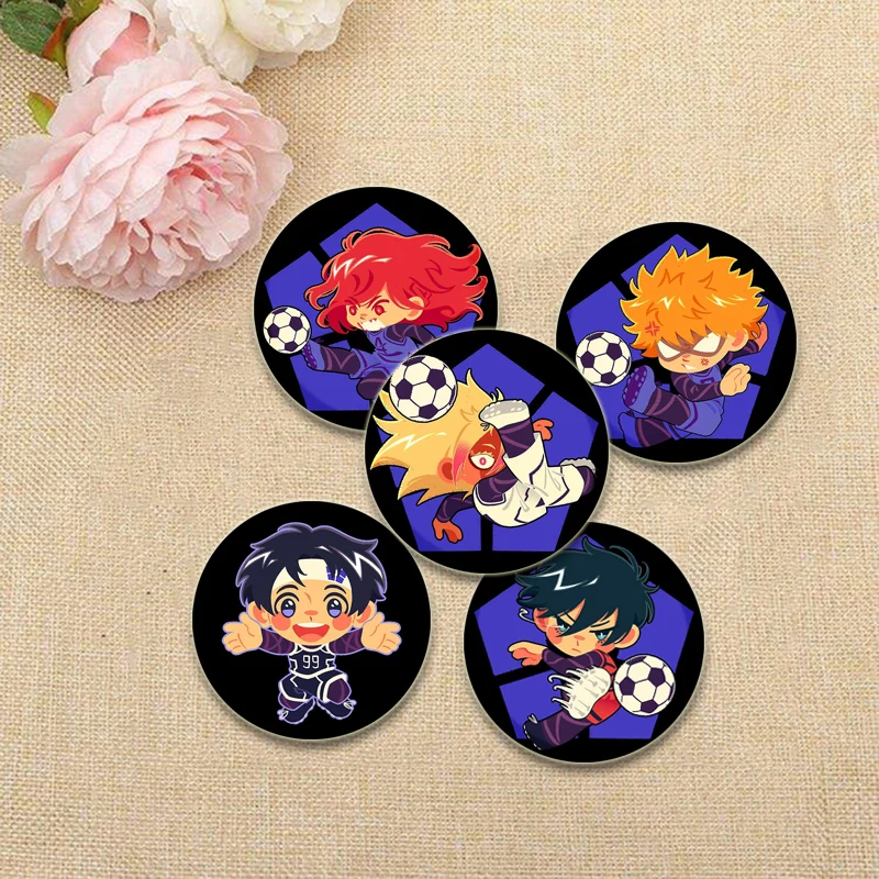 BLUE LOCK Anime Brooches Meguru Bachira/Yoichi Isagi/Hyouma Chigiri/Rensuke Kunigami Cartoon Badge Jacket Jeans Lapel Pins Gift