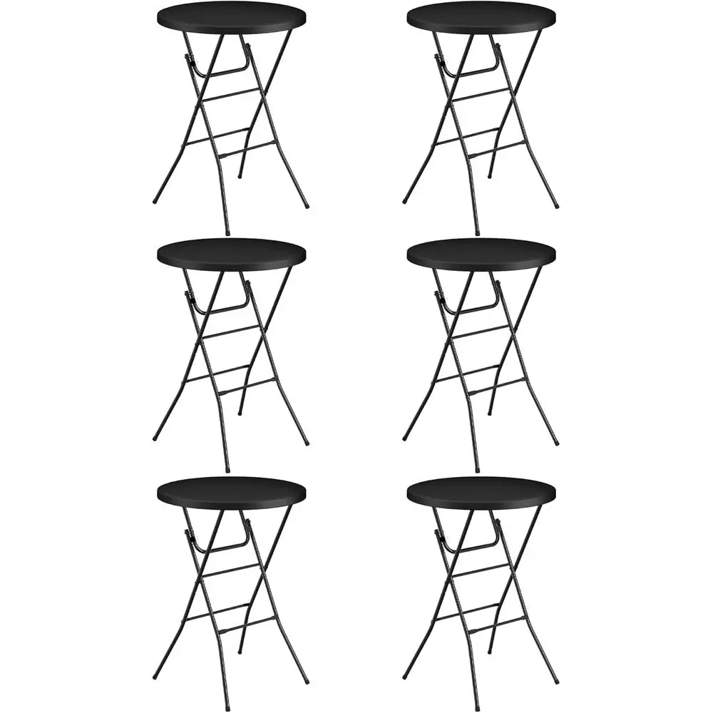 

Round olding Table, 32" Bar Height Tables or Parties and Commercial Events, Portable Plastic Table w/Thick Table Top, Metal e, L
