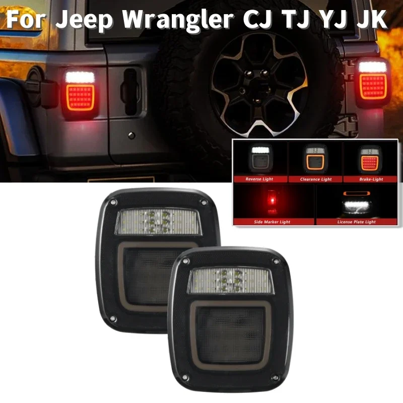 2Pcs/set 83LEDs Universal Car Tail Light Rear Brake Lights Signal Lamp For Jeep Wrangler CJ TJ YJ JK