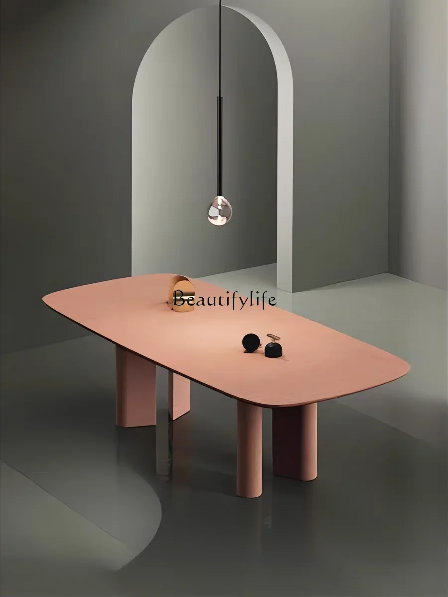 

FG44Light Luxury Minimalist Solid Wood Long Table Creative Desk Personalized Negotiation Artistic Table