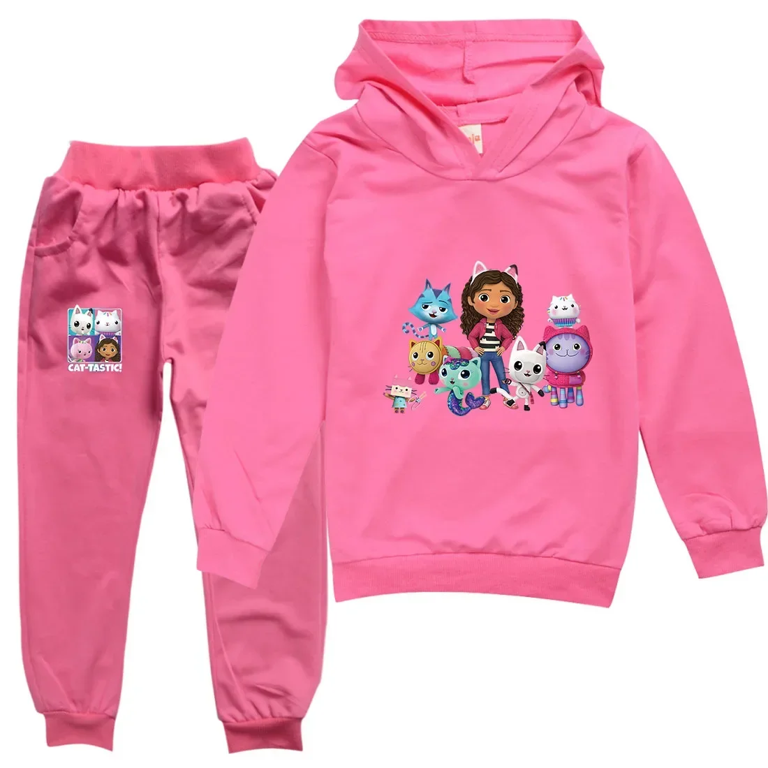 Gabby Doolhouse Hoodie Baby Girls Gabbys Chat Clothes Sets Children Cartoon Tracksuit for Kids Hoody Sweatshirt Pants 2pcs Suits