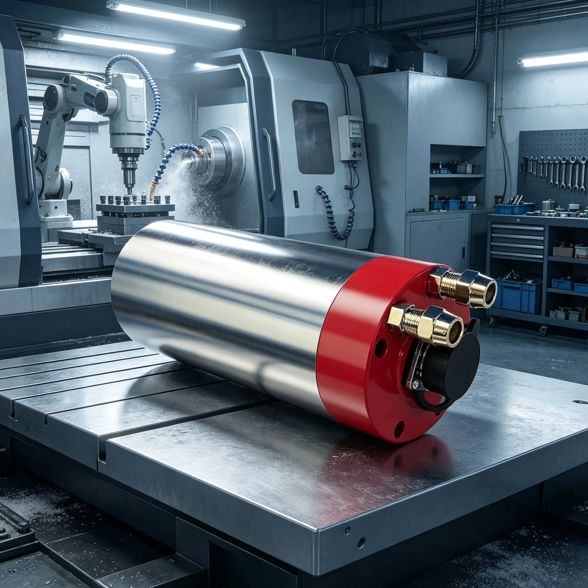 3.2KW/3.7KW/5.5KW High-Speed Water-Cooled Motor Spindle For CNC Router Woodworking Stone Metal Ceramic ER20 ER25 220V