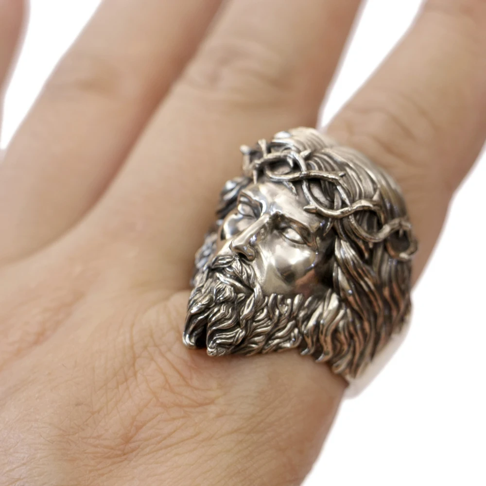 Cupronickel Huge Jesus Christ Ring Punk Jewelry CP400 US Size 8-15