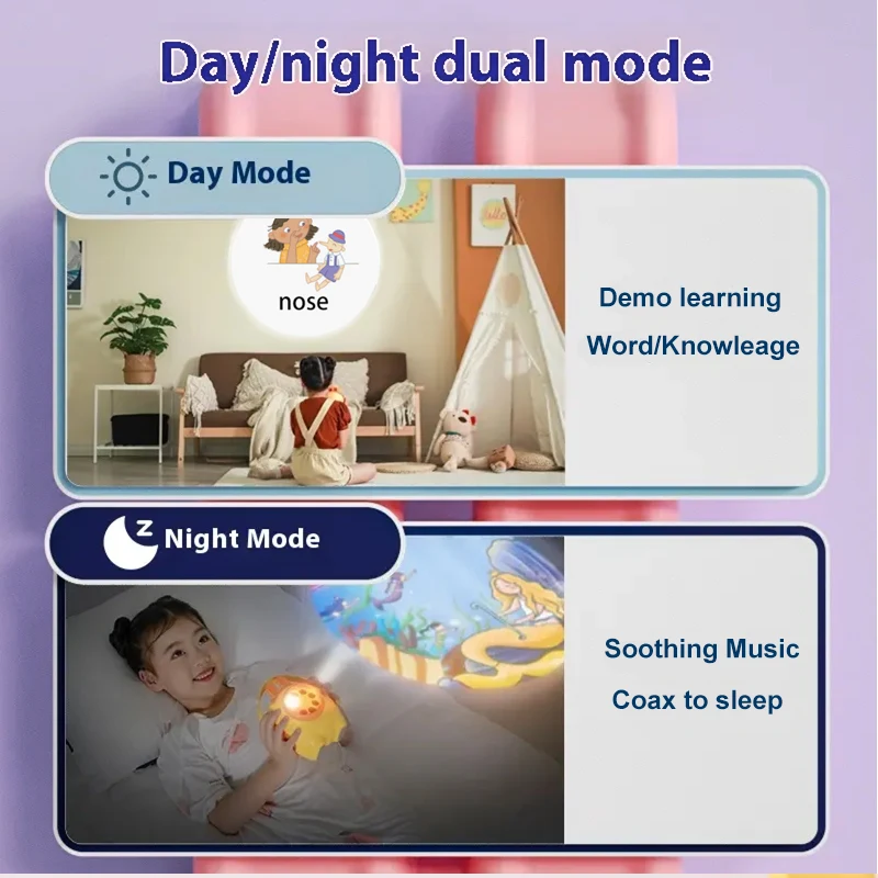 New Hot Selling Kids Learning Machine Card Story Educational Animal Early Learning Telling Story Projector Machine Toys for Kids