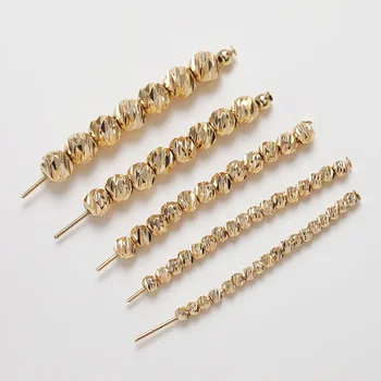 Dainty podkładka mosiężna koralik frezowanie dla wyrób biżuterii bransoletka naszyjnik ustalenia DIY 14k pozłacane akcesoria