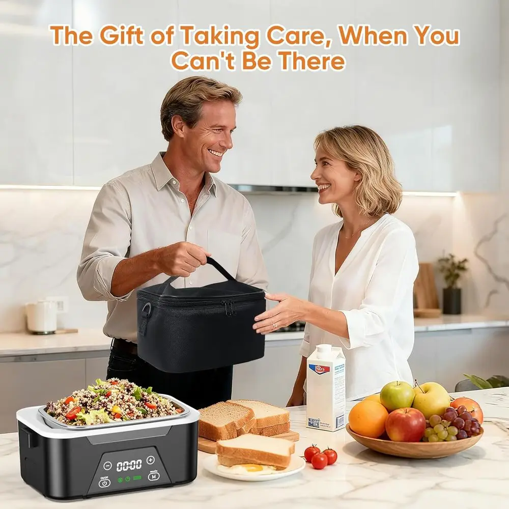 صندوق غداء كهربائي محمول قابل لإعادة الشحن سعة 6.3 أكواب للبالغين مع بطارية 20000 مللي أمبير في الساعة، وتسخين مخزن، ومجموعة أدوات، وعزل #6