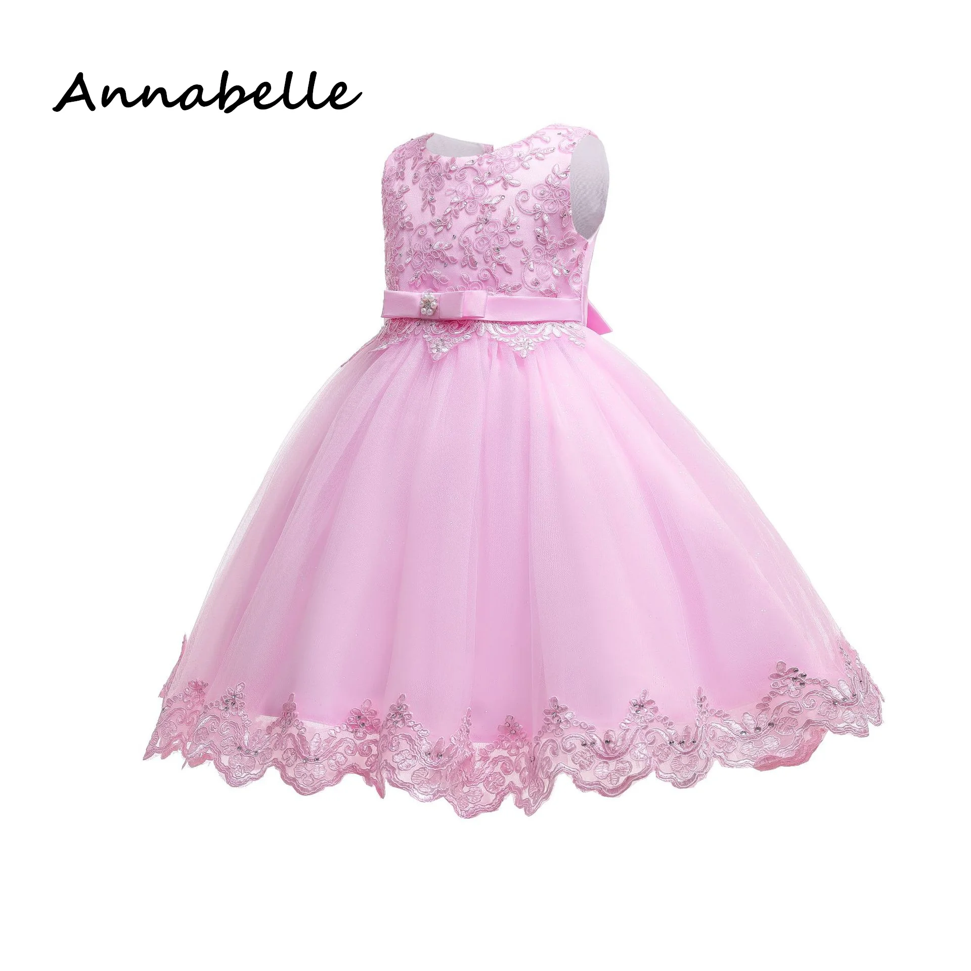 Annabelle Flower Girl Dress For Wedding Party Baby Princess Birthday Party Dress Luxury Puffy Dress Sleeveless  2024 New