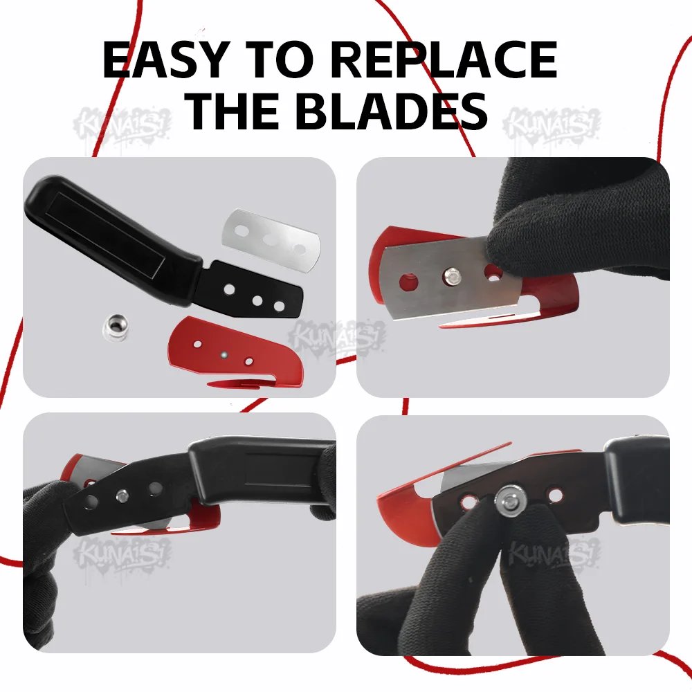 سكين أمان لقطع الفينيل الاحترافي للسيارة مع شفرات معدنية، أداة ملصق لون النافذة لفتحة غلاف الورق من فيلم الكربون PPF #5