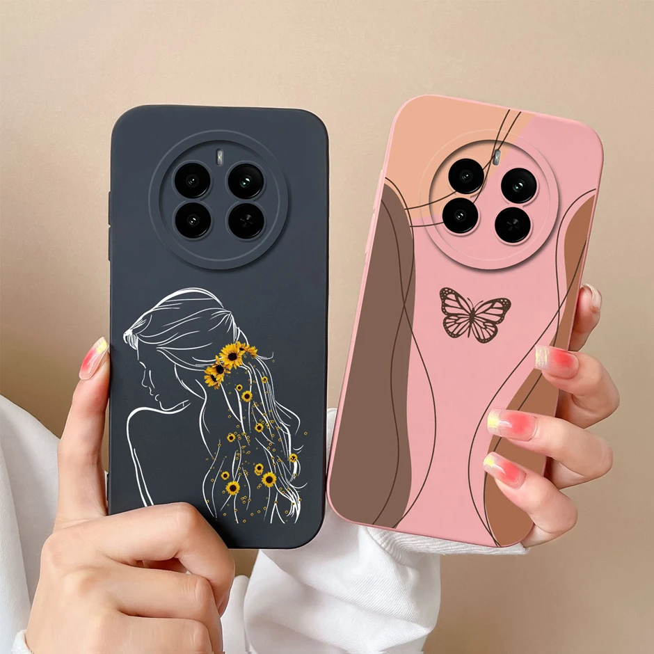 Case For Realme 13 4G Pretty Sweet Girls Liquid Silicone Soft TPU Protective Phone Cover For Realme13 4G Ultrathin Fundas Bumper