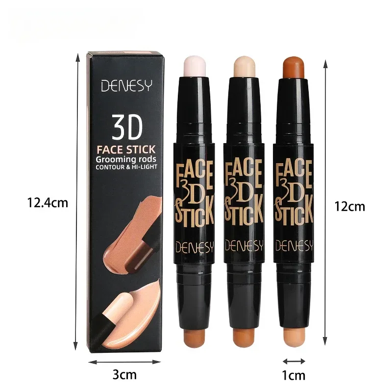 Face Concealer Double Head Concealer Pen Long Lasting White Dark Circles Corrector Contour Eye Stick Pencil Cosmetic Makeup