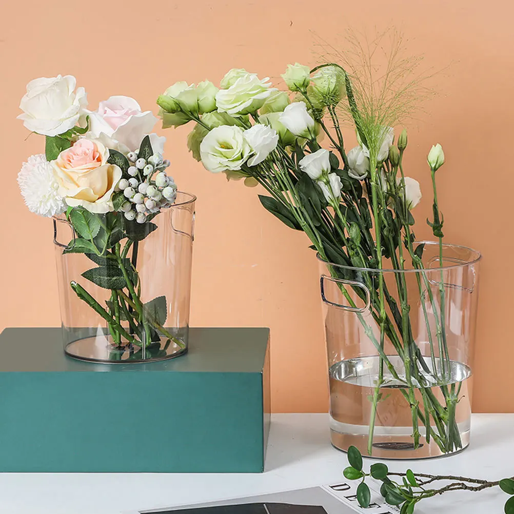 

Office Wastebasket Trash Bin Large Capacity Transparent Pet Simple Design For Home Office Kitchen Use Garbage Can